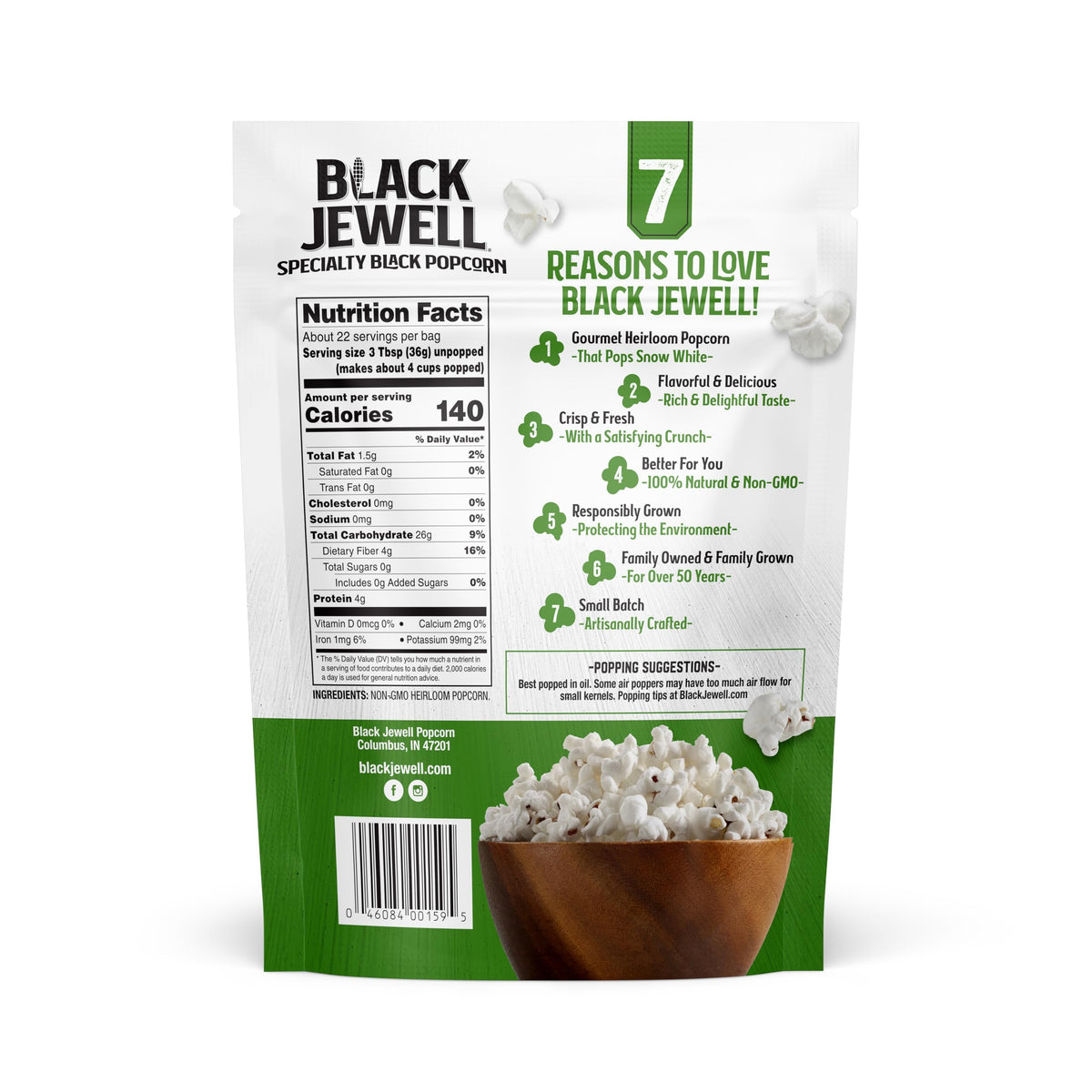 Black Jewell popcorn ready to serve in a bowl, ideal movie-night snack