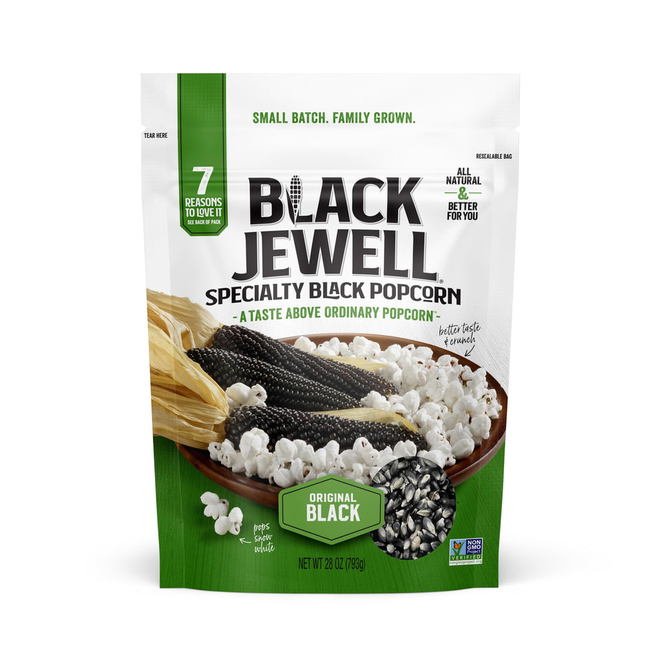 Black Jewell Original Black popcorn kernels ready to pop for richer flavor
