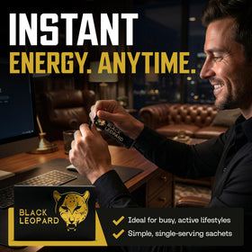 Black Leopard Honey Packs bee pollen detail, enriched sweetness with natural nutrients.
