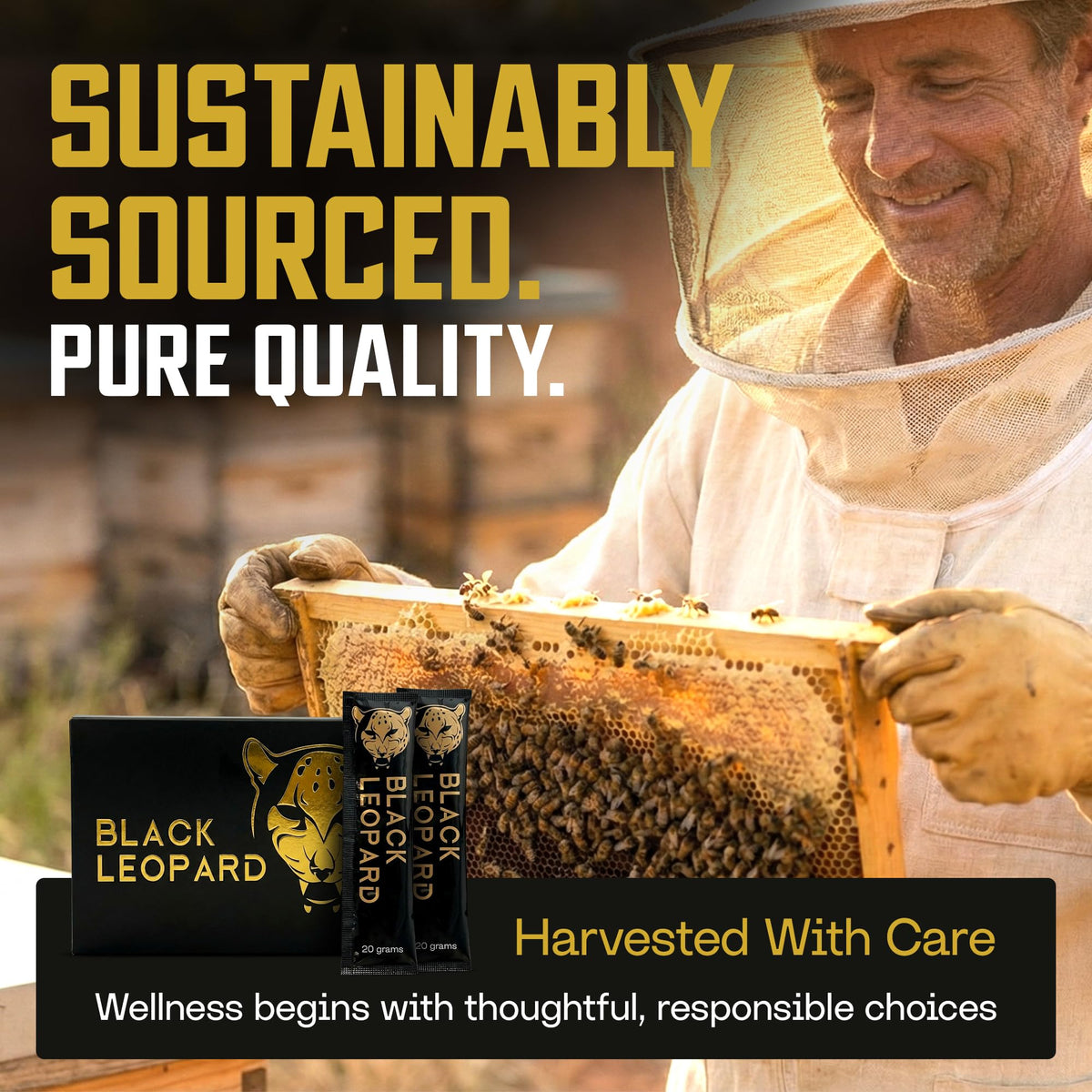 Black Leopard Honey Packs daily use, quick energy for routines and workouts.