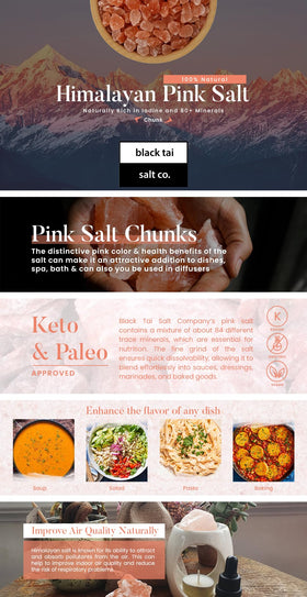 Black Tai Salt Co. edible sole rocks for finishing and cooking