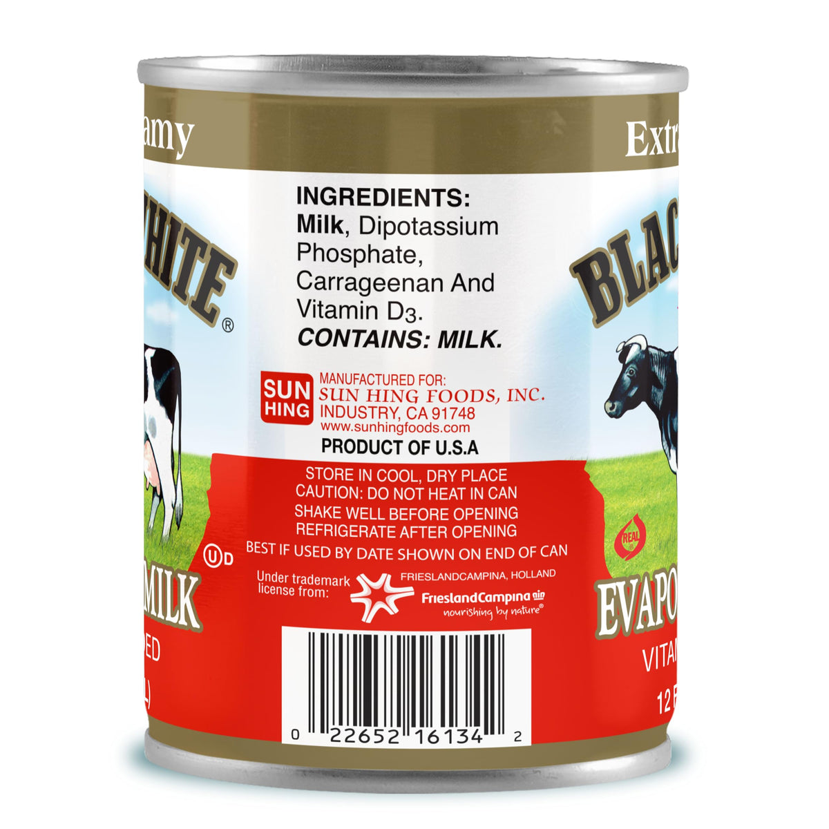 Black & White evaporated milk bottle ideal for creamy sauces and pours.