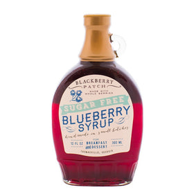Blackberry Patch N's Wild Blueberry Syrup bottle ready for breakfast drizzle