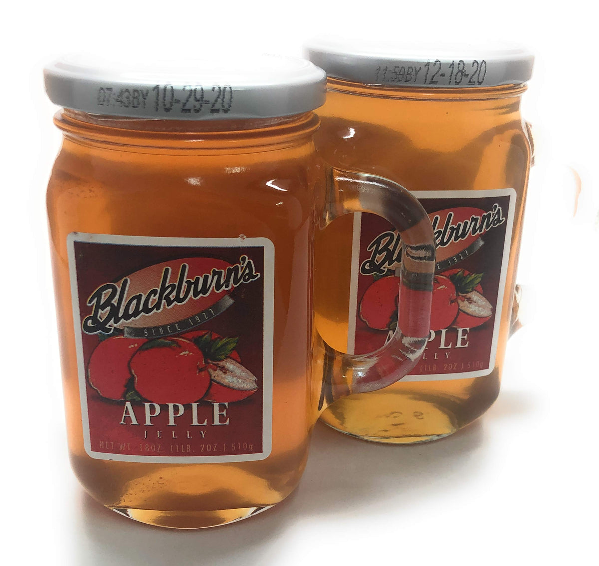 Blackburns Apple Jelly 18oz jar with apple lid design, ideal for snacks and gatherings
