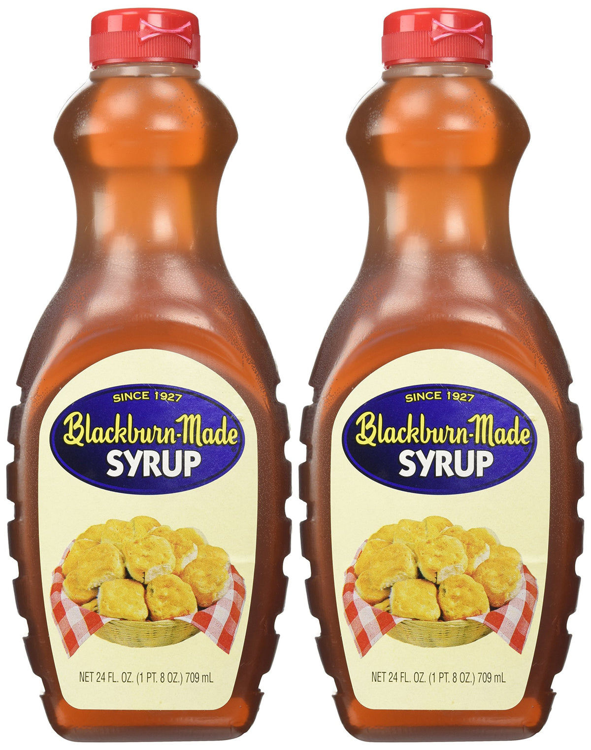 Blackburn's Pancake & Waffle Syrup bottle pour shows rich sweetness for breakfast