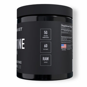 BLACKMARKET RAW Creatine being scooped for quick mixing