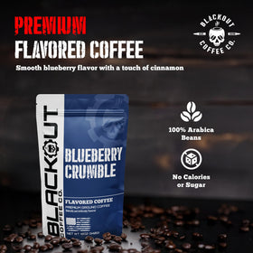 Blackout Coffee Blueberry Crumble beans showcasing premium Arabica quality.