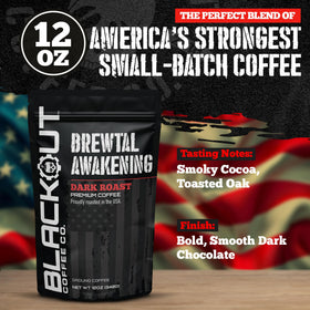 Blackout Coffee Brewtal Awakening drip brew setup demonstrates versatile brewing options.