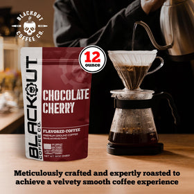 Blackout Coffee Co. pre-ground packaging enables quick brewing.