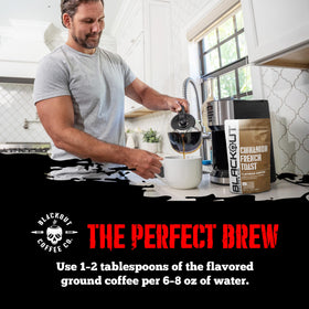 Blackout Coffee Cinnamon French Toast hero label signals premium flavor