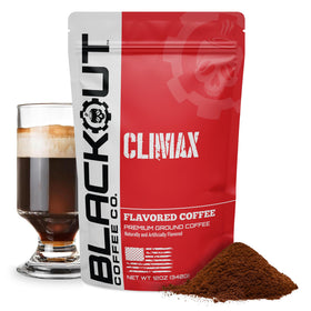 Blackout Coffee Climax Amaretto Irish Cream Kahlua bag with rich aroma and dessert-style flavor.