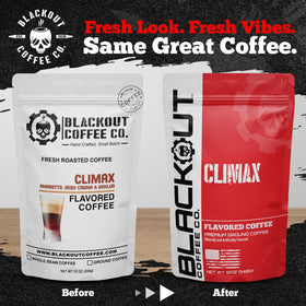 Blackout Coffee Climax Amaretto Irish Cream Kahlua being poured for a creamy, balanced cup.