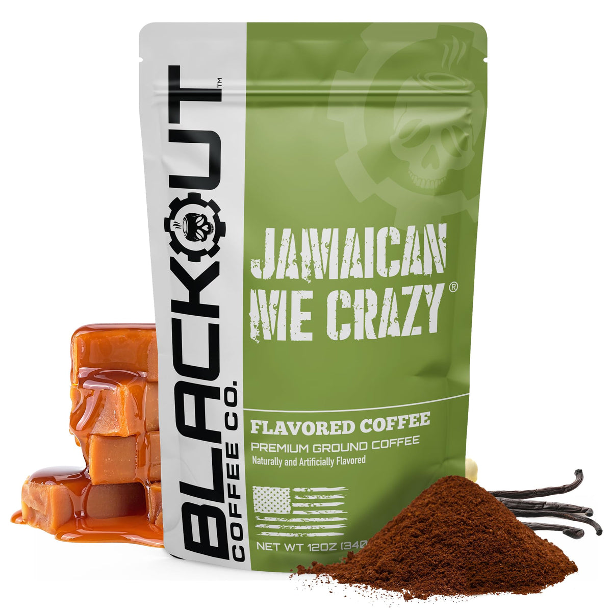 Blackout Coffee Jamaican Me Crazy flavor bag with bold aroma for flavor-forward mornings.