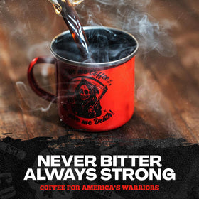 Blackout Coffee pour-over brew captures bright acidity without bitterness for a smooth cup.