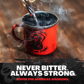 Note about supporting troops: two cups donated per purchase.