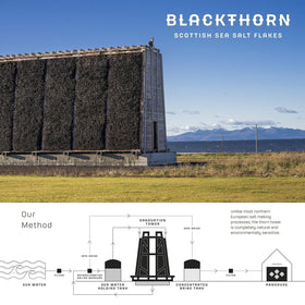 Open Blackthorn salt box showing dust-free, recyclable packaging.