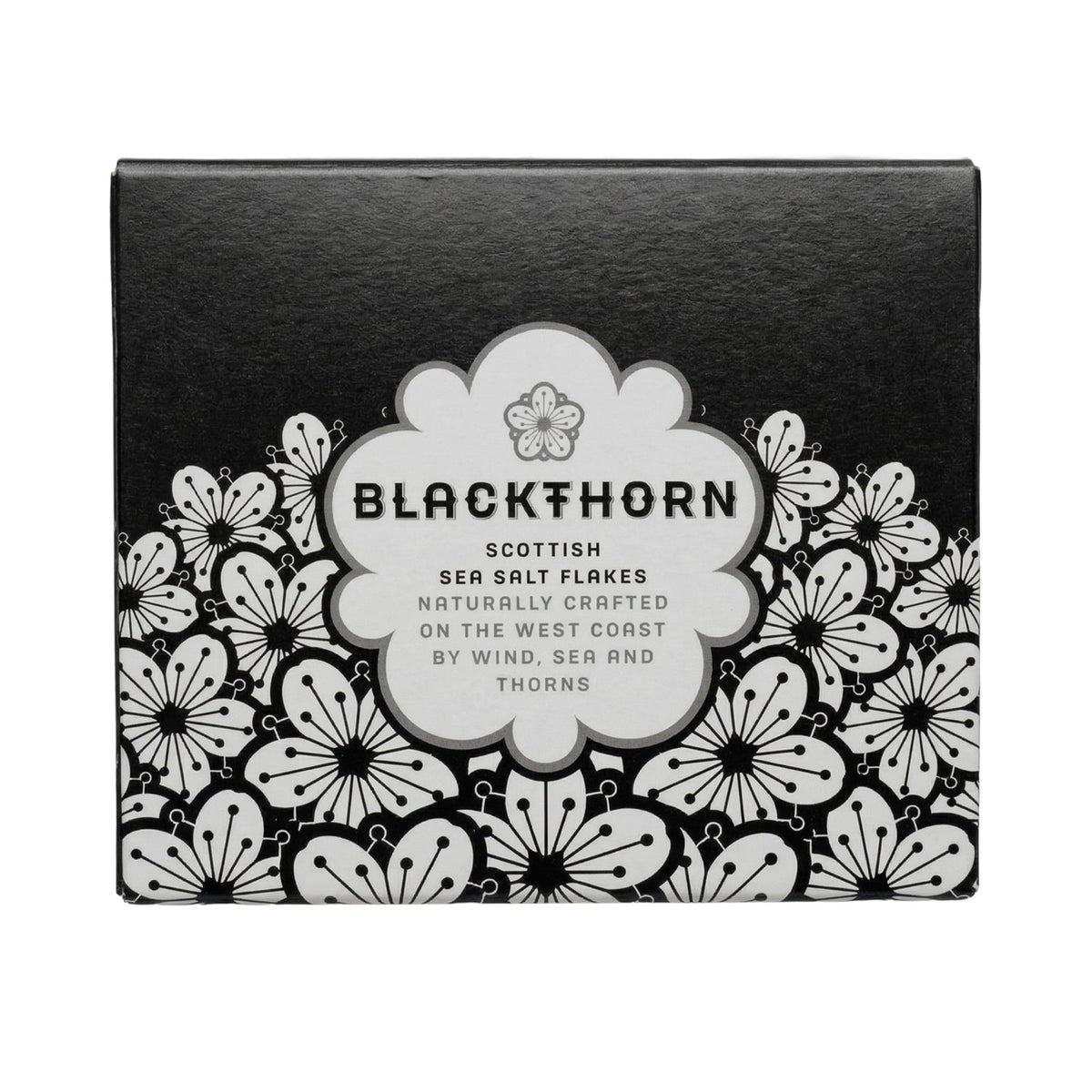 Close-up of Blackthorn salt flakes highlighting texture for finishing meals.