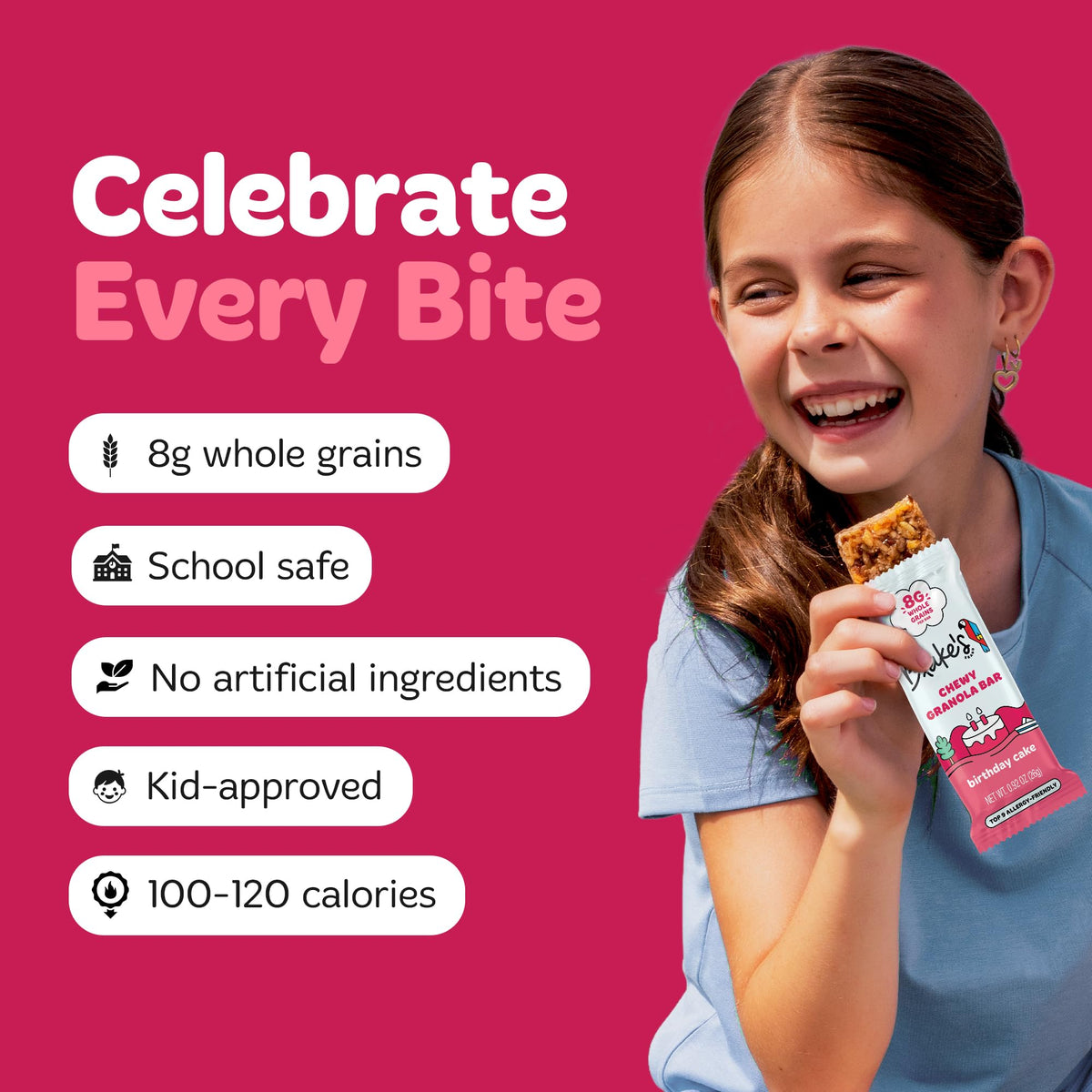 Blake's Seed Based Birthday Cake bars individually wrapped for lunchboxes.