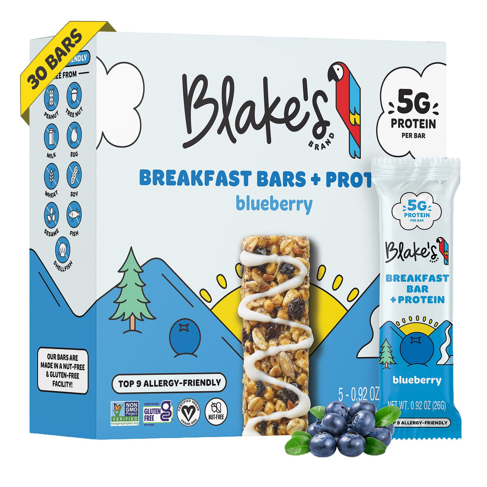 Blake's Seed Based Blueberry Breakfast Bars 30-count pack for busy mornings