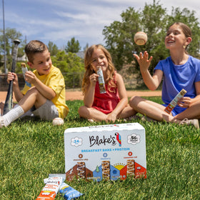 Blake's Seed Based Breakfast Bars oats and seeds close-up, gluten-free and non-GMO