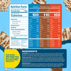 Blake's Seed Based Breakfast Bars variety pack front view, bulk 24-count, convenient wrap