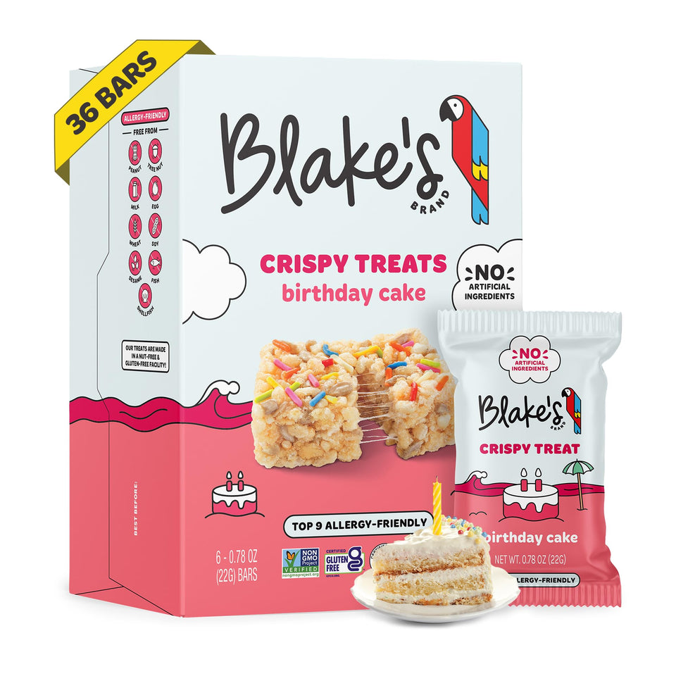 Blake's Seed Based Birthday Cake packaging for lunchboxes