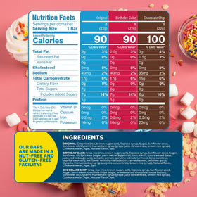 Chocolate Chip flavor bar, kid-friendly gluten-free and nut-free option