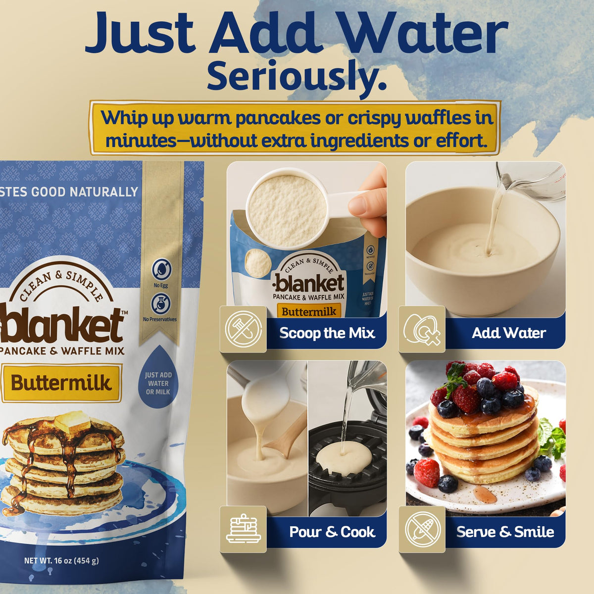 Blanket Pancakes & Syrup pour shows maple-like vegan topping options