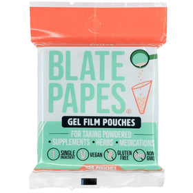 Blate Papes gel film pouches packaging in a compact, eco-friendly case