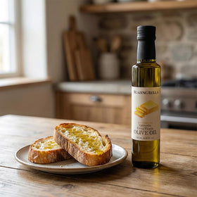 Blazing Bella Butter Olive Oil drizzled over popcorn for a buttery finish.
