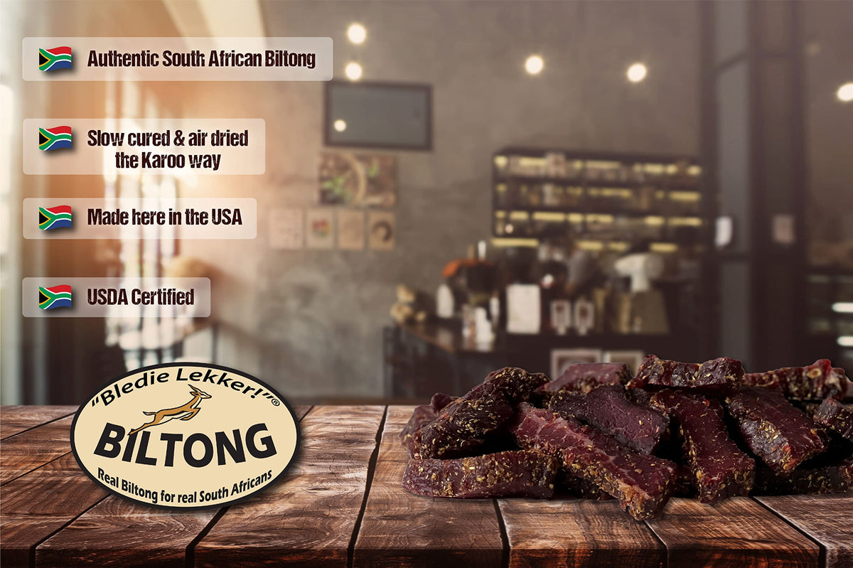 Bledie Lekker Biltong Chunks ready for hiking and outdoor adventures