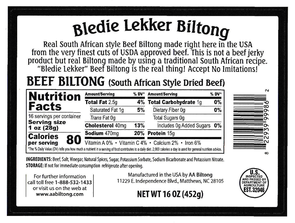 Bledie Lekker biltong snack on the trail.