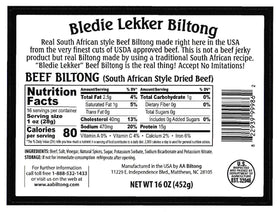 Bledie Lekker biltong snack on the trail.