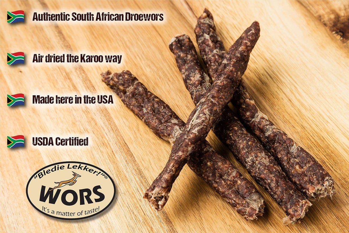 Bledie Lekker Droewors ideal for hiking and camping.