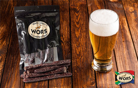 Droewors served in a bowl with crackers for tasting.