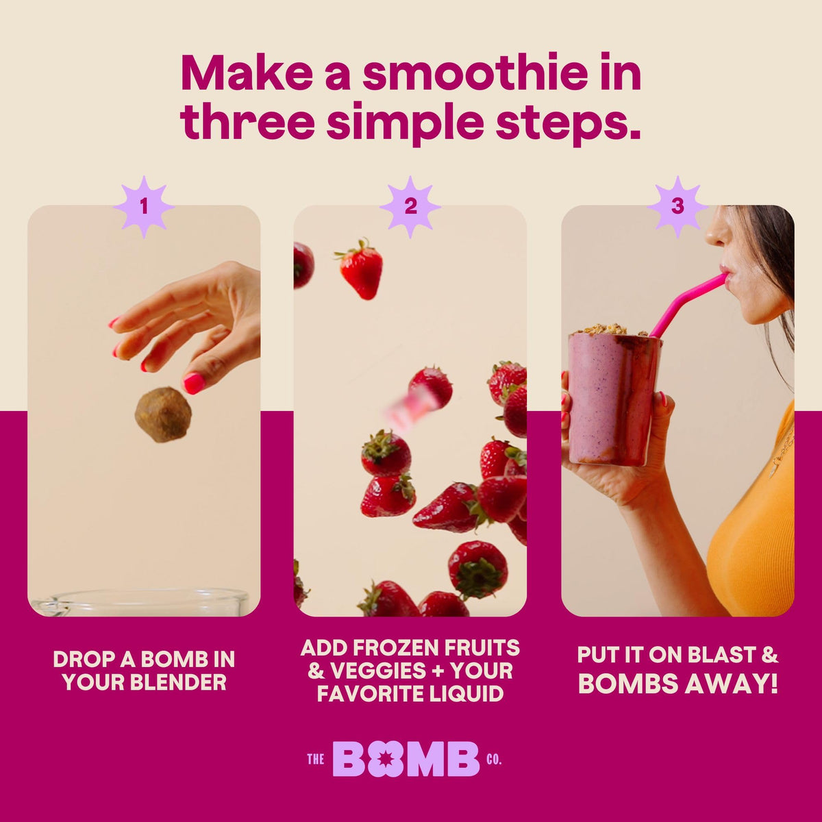 Scoop of Blender Bombs Get Up & Goji ready to blend