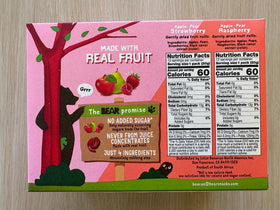 BLholife Bear Real Fruit Snack Rolls strawberry raspberry pack shown for lunchbox use