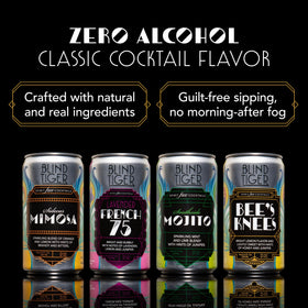 Pouring Blind Tiger into a glass shows versatile serving as a mixer.