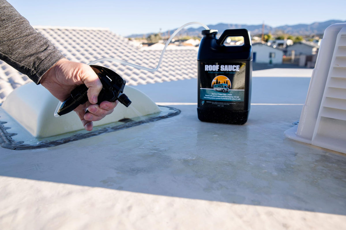 Bling Sauce Roof Sauce removes dirt, grime, bird droppings, and tree sap.
