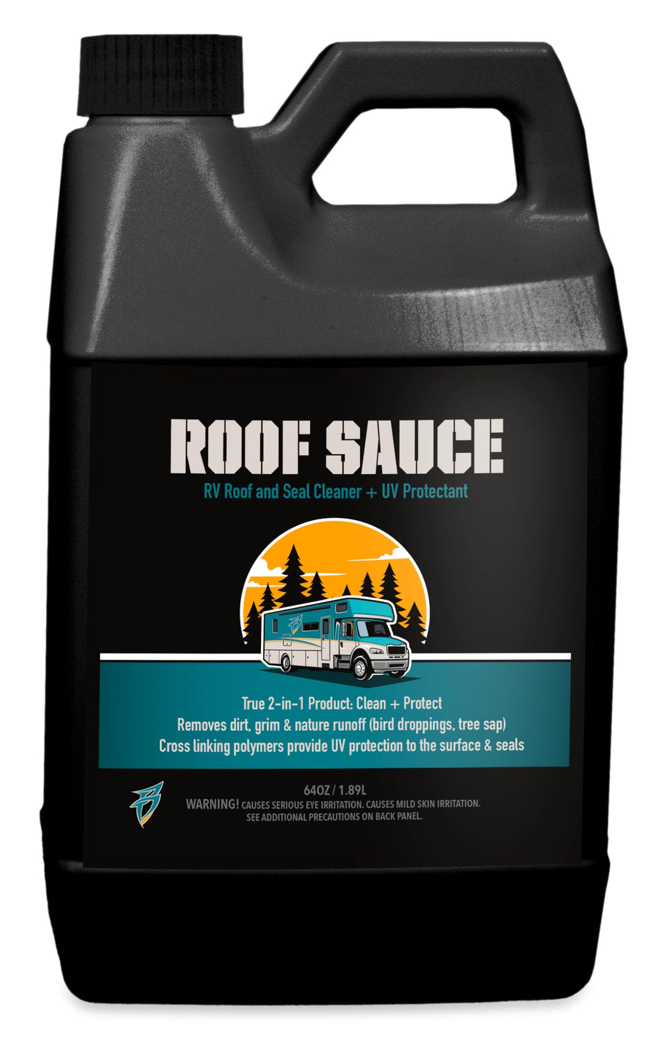 Bling Sauce Roof Sauce spray bottle cleans and protects RV roof surfaces.