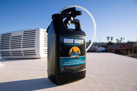 Bling Sauce Roof Sauce UV protection at work on sunlit RV roof.