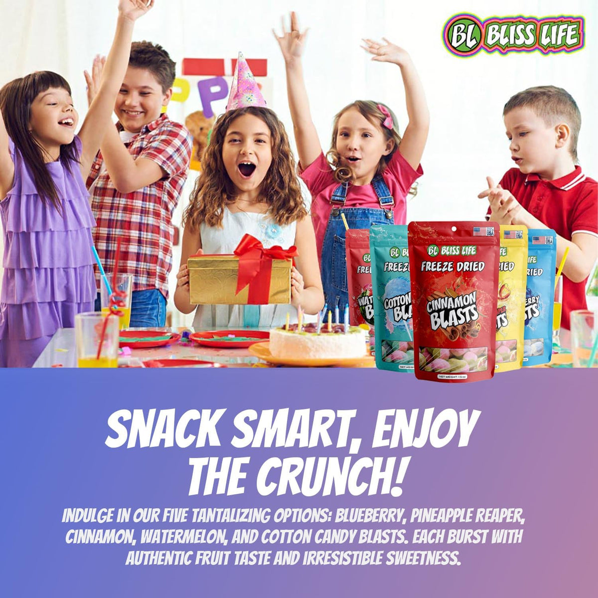 Bliss Life giftable-snack-packaging-display conveys a charming, ready-to-gift bundle