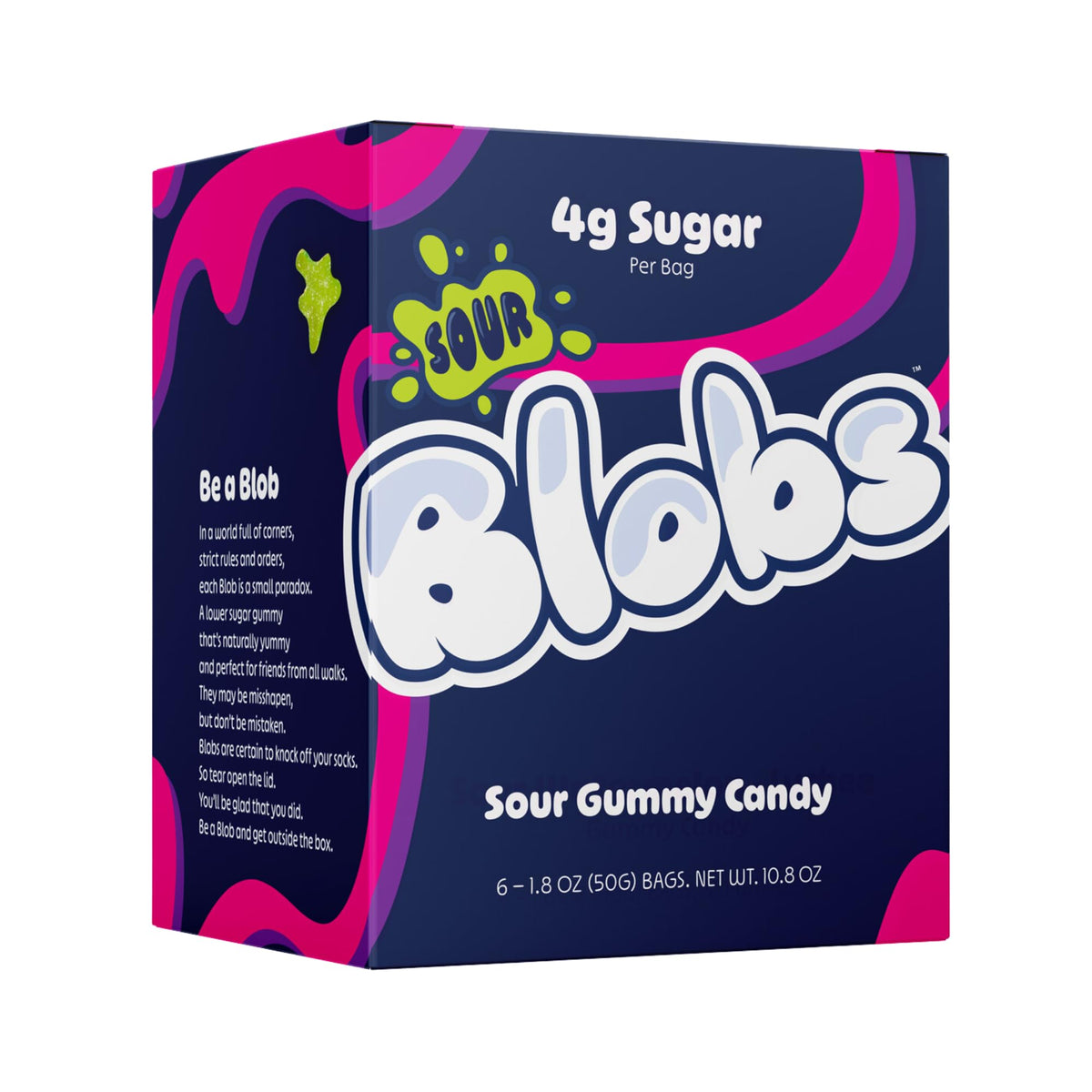 Blobs Sour Gummy Candy Strawberry-Yuzu slice showcasing vibrant flavor.