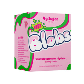 Blobs texture close-up showing soft, chewy bite and burst of flavor