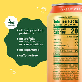 Bloom Pop Classic Orange can poured into a glass for refreshment.