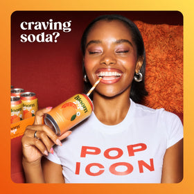 Chilled Bloom Pop Classic Orange with ice, ideal for picnics.
