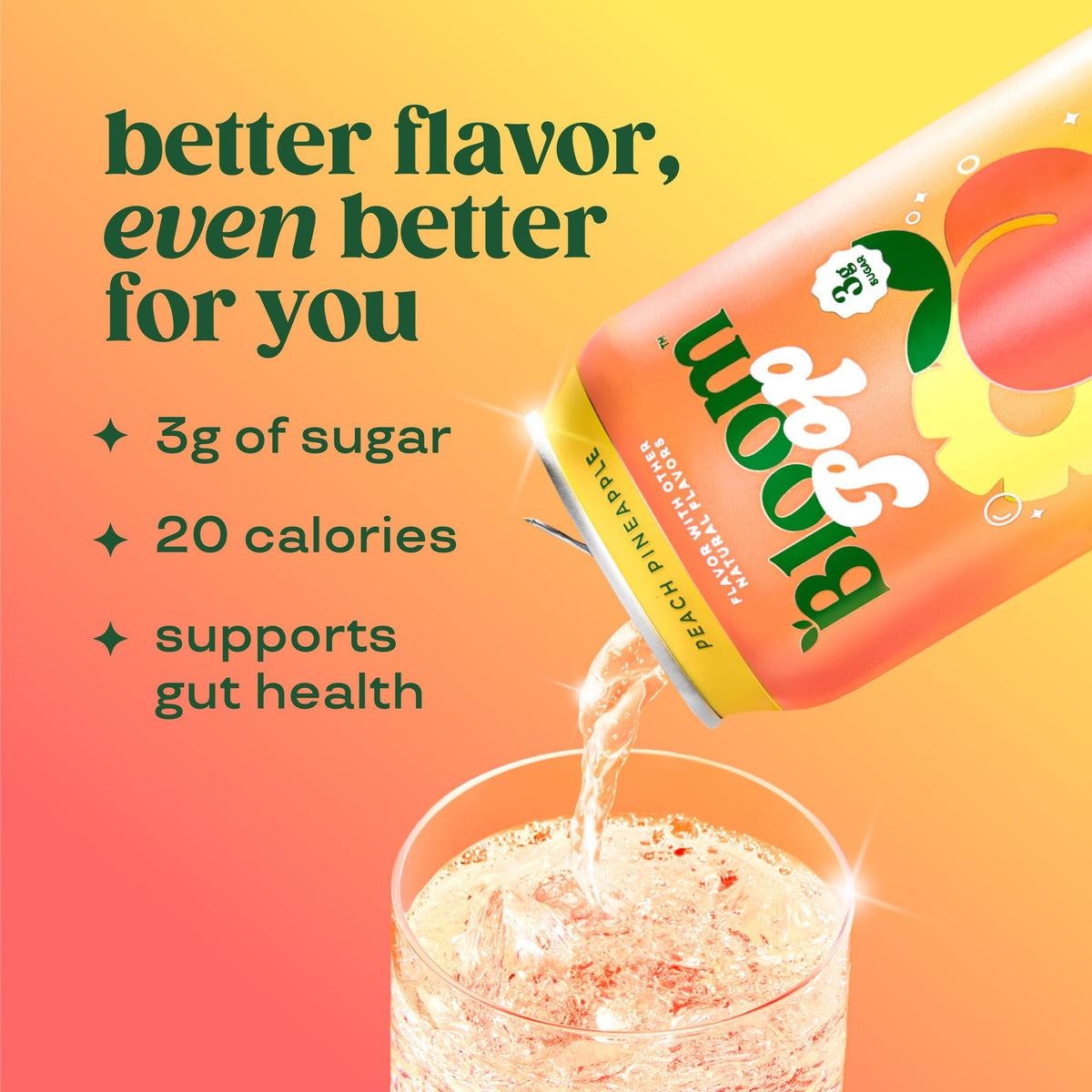 Bloom Nutrition label close-up; no artificial flavors or preservatives