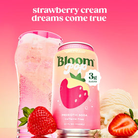 Bloom Pop Strawberry Cream ingredients label, no artificial flavors.