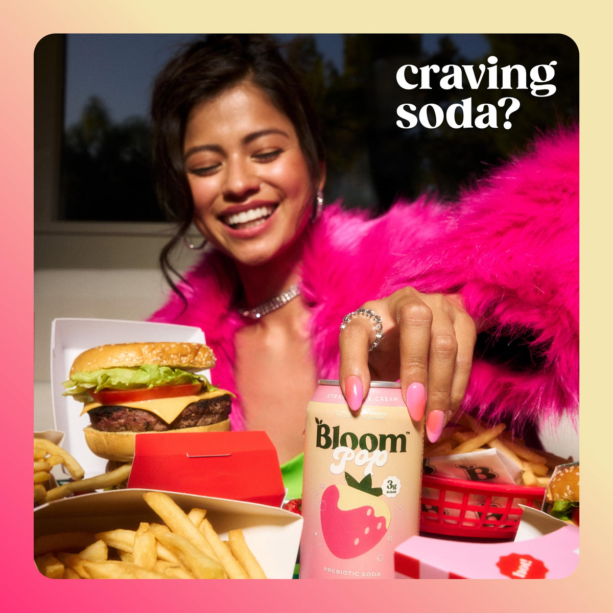Bloom Pop packaging highlights absence of artificial flavors, colors, or preservatives.