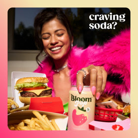 Bloom Pop packaging highlights absence of artificial flavors, colors, or preservatives.